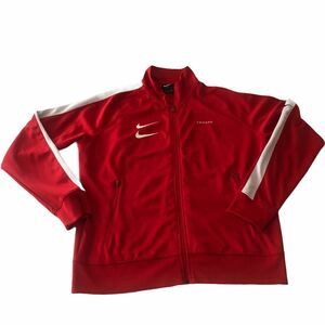 Nike Mens Red Activewear Swoosh Track Jacket Long Sleeve Full Zip Size Large